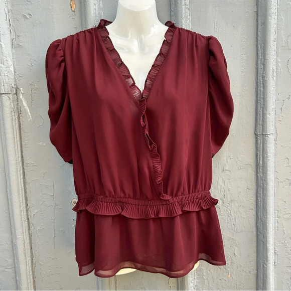 Marlee Bohemian  Ruffle Front Peplum Blouse, size Large - Picture 5 of 10